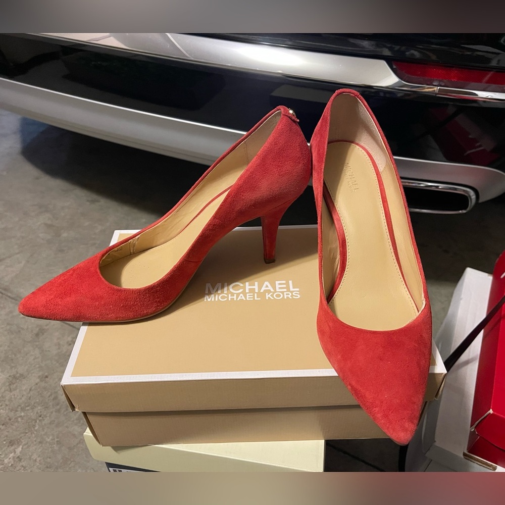 Michael Kors Vibrant Red Suede Heels